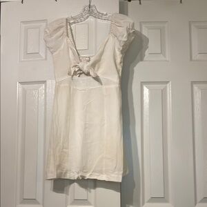 Cotton Candy Cream Puff Sleeve Dress